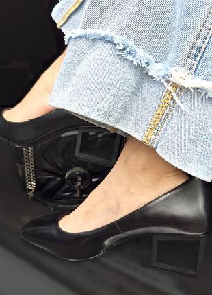 Туфли женские what for кожаные черного цвета (pandora pump)
