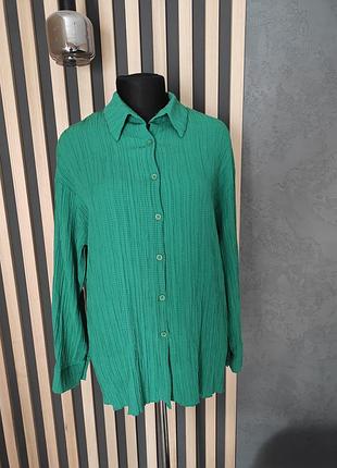 Фактурна зелена сорочка кольору трави