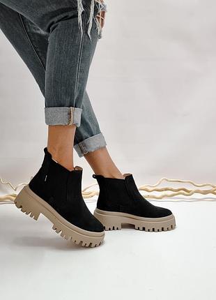 Женские ботинки из натуральной замши santa, размеры 32-41