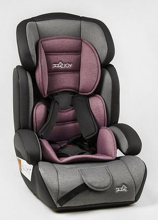 Автокресло 36800 - vl "joy", цвет - серо-розовый, универсальный, с бустером, группа 1/2/3, вес ребенка от 9-36 кг, в пакете