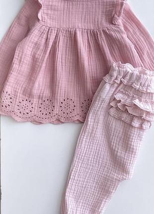 Блуза і штани муслінові 3-6 міс (62-68)
