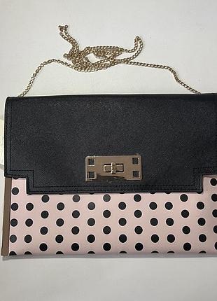 Жіноча нова сумка клатч в горошок від new look