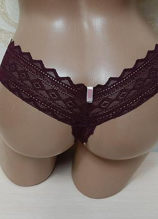Красивые гипюровые кружевные трусики стринги victoria's secret 7