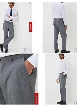 Базові штани брюки сірі taylor & wright від matalan з принтом пташине око