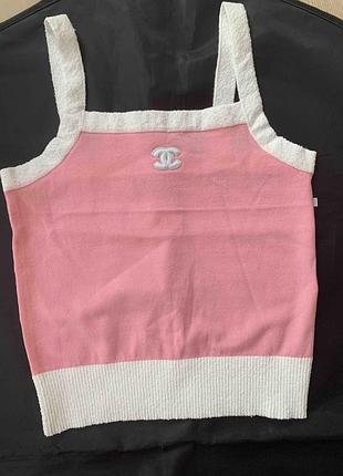 Топ шанель в пудровом цвете, в наличии