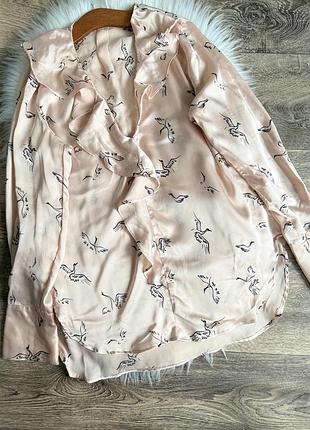 Стильна атласна блуза zara, s 6