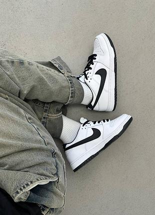 Женские кроссовки nike sb dunk low white black найк данк белого с черными цветами 7