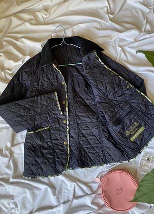 Стеганная темно синяя куртка barbour с м 4
