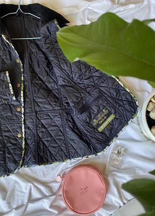Стеганная темно синяя куртка barbour с м 5