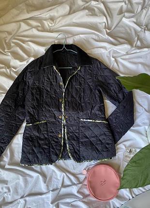 Стеганная темно синяя куртка barbour с м 6