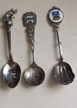 Ложки коллекционные,винтаж, эмаль, опорцелянная