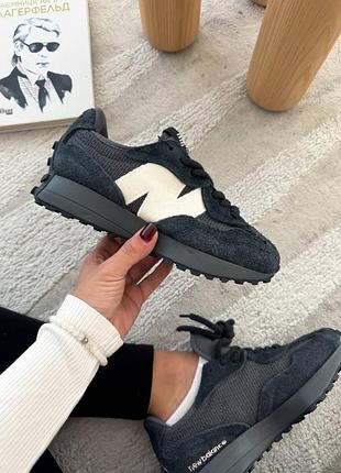 Женские кроссовки new balance 327 black 1950 баланс черного цвета 2