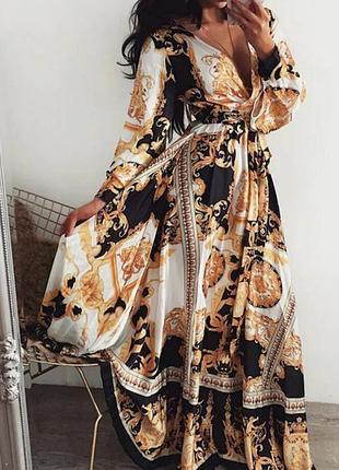 Розкішне довге плаття з вінтажним принтом  sheilay р s в ідеалі