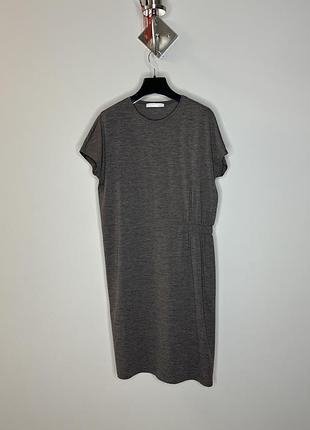 Сукня плаття  fabiana filippi вовна меріно сіро-коричневий меланж s-m