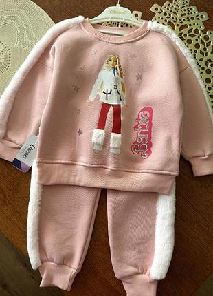 Теплий костюм на флісі на дівчинку 3-4-5 років 98-104-110-116 см