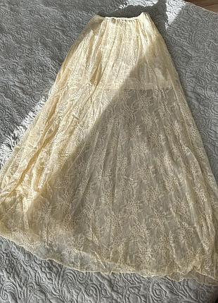 Ажурна спідниця жовта