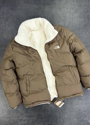 Повседневная мужская двухсторонняя зимняя куртка-пуховик the north face premium ❄️
