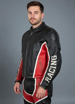 Рідкісна вінтажна чоловіча мотоциклетна шкіряна куртка, мотокуртка