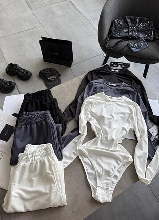 Стильный женский костюм лонгслив и джоггеры