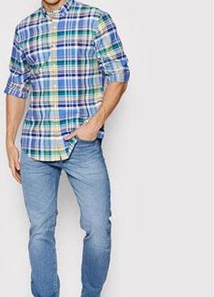 Хлопковая рубашка большого размера в клетку