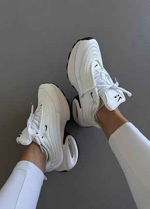 Женские кроссовки nike air max portal white black найк белого с черными цветами