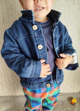 Теплая джинсовка на мальчика меховушка р86