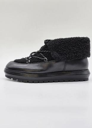 Женские ботинки what for из натуральной кожи черные (ambar)