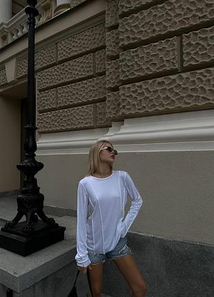 Лонг оверсайз з віскози 🤍 трендові шви, білий/чорний/сірий, розмір 42-46, мод.013