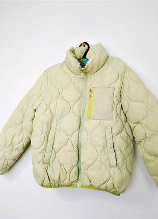 Теплая стеганая куртка для девочки zara, на 8 лет (рост 128 см)