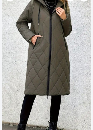 Куртка-пальто женская с капюшоном,l