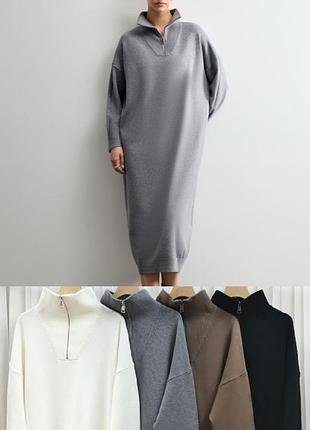 Теплое трикотажное платье lara italy