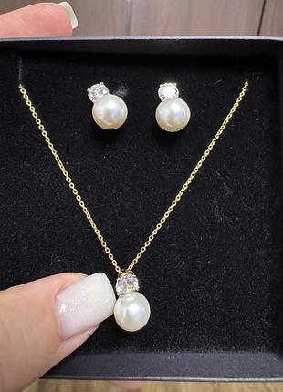 Комплект біжутерії ланцюжок сережки прикраси