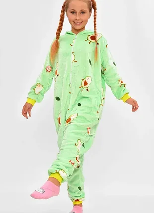 Теплая пижама кенгуруми авокадо