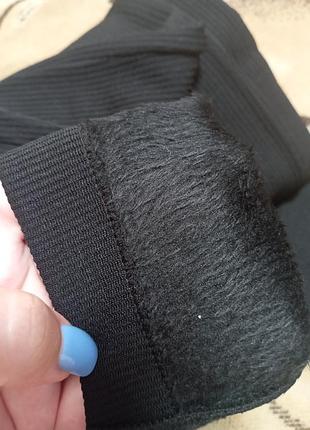 Утепленные бесшовные лосины в рубчик с высокой посадкой 6