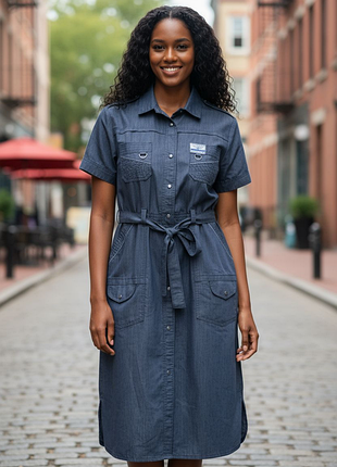 Женское летнее платье-халат, женское платье-рубашка