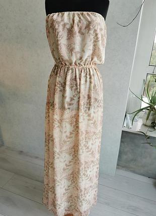 Легкое летнее шифоновое платье на подкладке