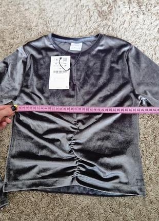 Кофта вкорочена велюрова, кроп-топ zara 5