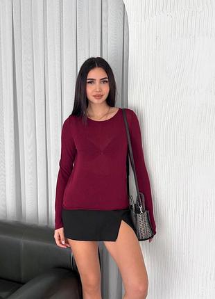 Напівпрозорий лонгслів з віскози