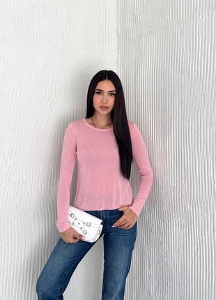 Напівпрозорий лонгслів з довгим рукавом