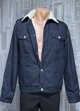 Куртка джинсова french connection xs 46 розміру чоловіча тепла для юнаків демісезон денім