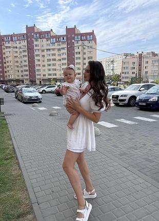 Сукня лляна біла міні розмір s 5