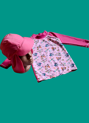 Пляжный комплект футболка nickelodeon paw patrol с кепкой защитная щенячий патруль на 5-6 лет