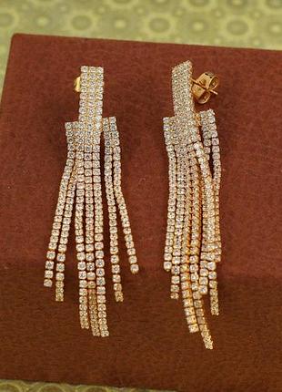 Сережки xuping jewelry підвіски вистава 8 см золотисті love-shopping