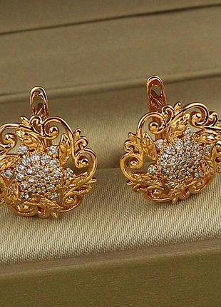 Сережки xuping jewelry окамі 1,7 см золотисті love-shopping