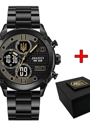 Awarder 017 тризуб золото all black steel