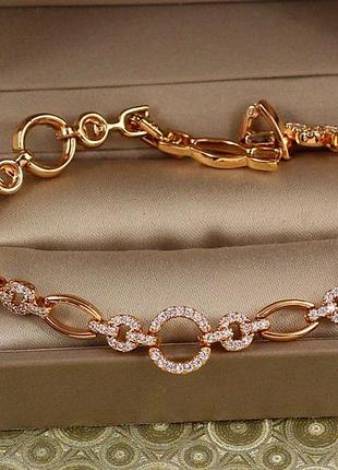 Браслет xuping jewelry стыковка кругов 17 см золотистый love-shopping