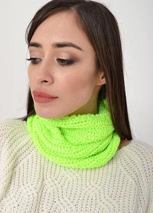 В'язаний жіночий хомут, салатового кольору, 103r066