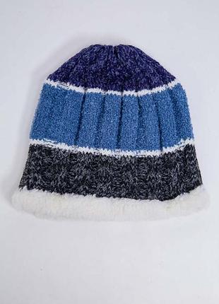Детская шапка, серо-синего цвета, из шерсти, 167r7777