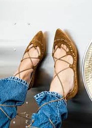 Англійські рудi  балетки, туфлі з гострим носком   missguided
