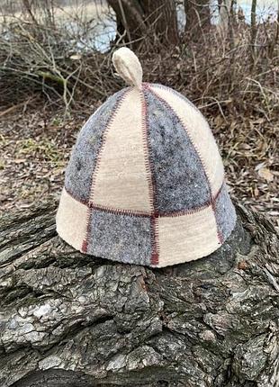 Шапка для бани и сауны универсальная из натуральной шерсти